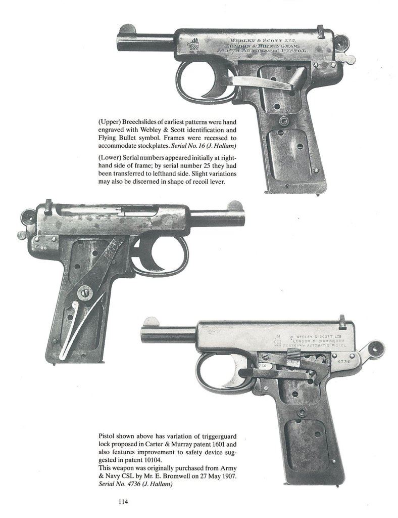 webley scott pistol drawing